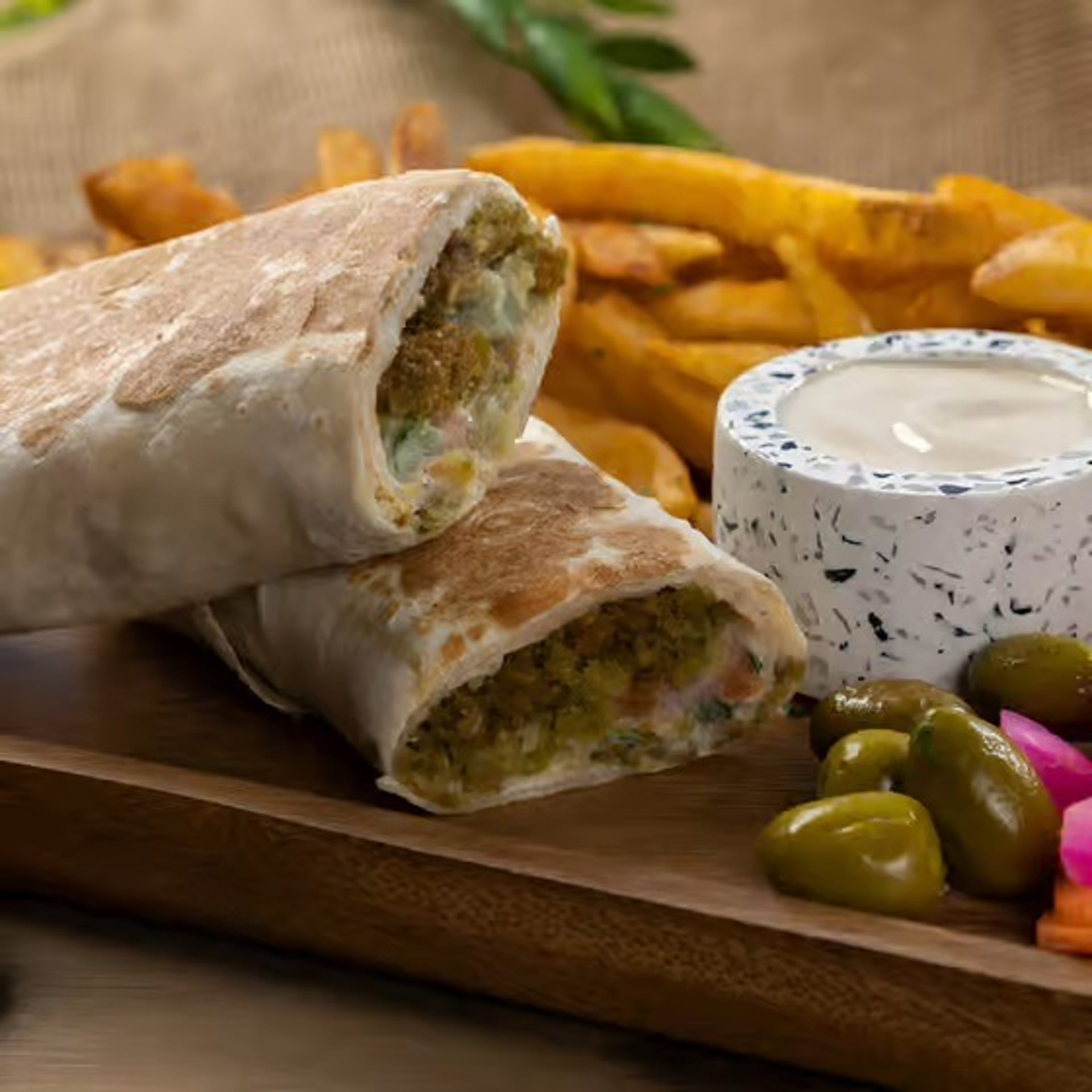 The full menu is halal
