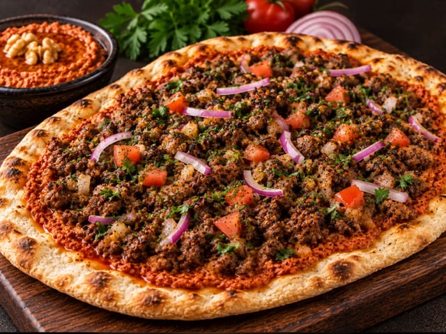 Muhammara With Beef Flatbread.