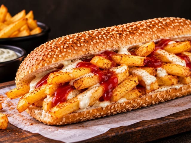 Sesame Fries Sandwich.