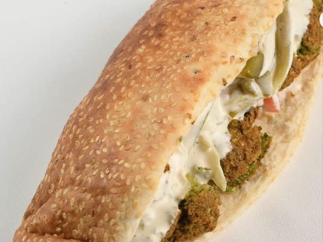 Sesame Falafel Sandwich.